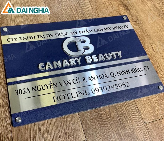 Biển số ALU công ty Canary Beauty