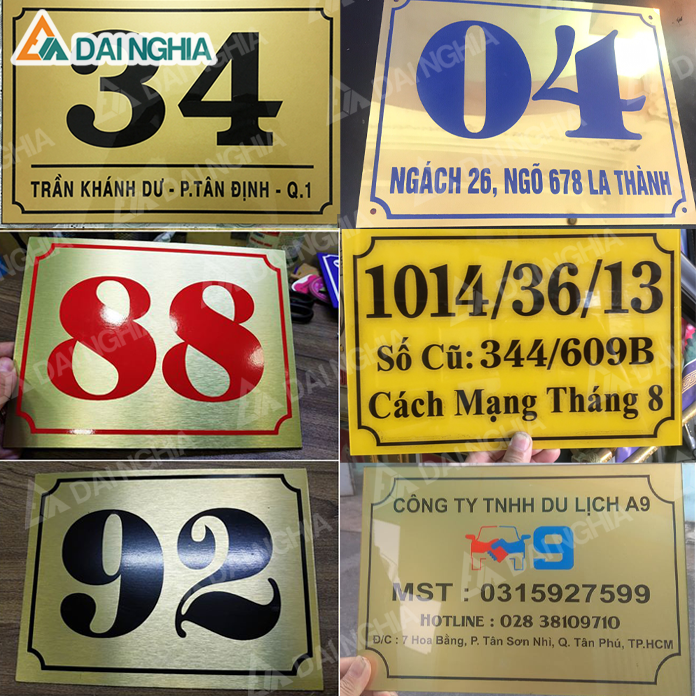 Biển số nhà Mica in UV chất lượng cao, màu đẹp mắt